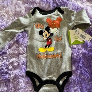 Disney Gray and Black my 1st Halloween Mickey Mouse Bodysuit